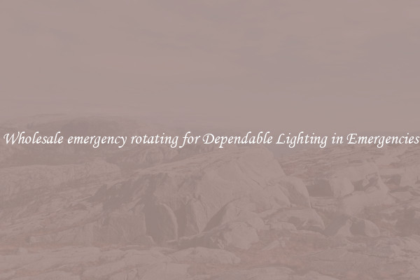 Wholesale emergency rotating for Dependable Lighting in Emergencies