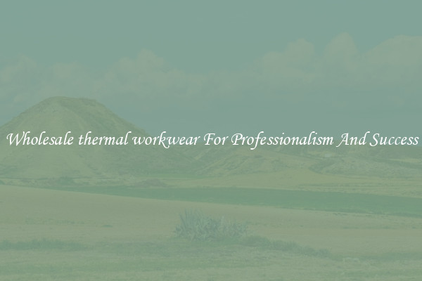 Wholesale thermal workwear For Professionalism And Success
