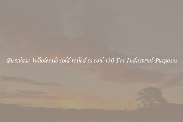 Purchase Wholesale cold rolled ss coil 430 For Industrial Purposes