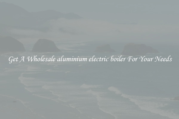 Get A Wholesale aluminium electric boiler For Your Needs